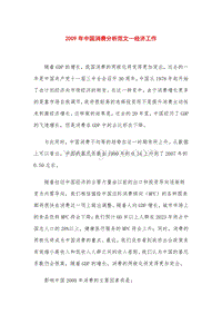 2009年中国消费分析范文—经济工作.doc